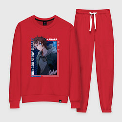 Костюм хлопковый женский Чуя Накахара Chuuya Nakahara , Великий из бродячих, цвет: красный