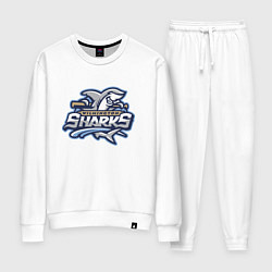 Костюм хлопковый женский Wilmington sharks -baseball team, цвет: белый