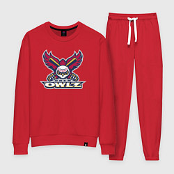 Костюм хлопковый женский Orem Owlz - baseball team, цвет: красный