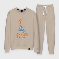 Костюм хлопковый женский Senior Shawa Developer, цвет: миндальный