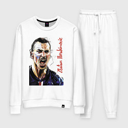 Костюм хлопковый женский Zlatan Ibrahimovich - striker, Milan, цвет: белый