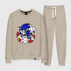 Костюм хлопковый женский Blue Hedgehog, цвет: миндальный