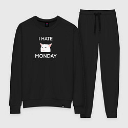 Женский костюм I hate monday текст с котом