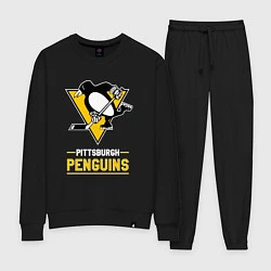 Костюм хлопковый женский Питтсбург Пингвинз , Pittsburgh Penguins, цвет: черный