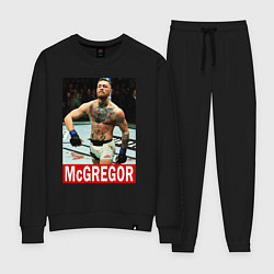 Костюм хлопковый женский Конор МакГрегор McGregor, цвет: черный