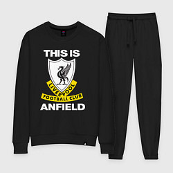 Костюм хлопковый женский FC LIVERPOOL, ANFIELD ФК ЛИВЕРПУЛЬ, цвет: черный