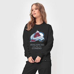 Костюм хлопковый женский Colorado Avalanche are coming , Колорадо Эвеланш, цвет: черный — фото 2