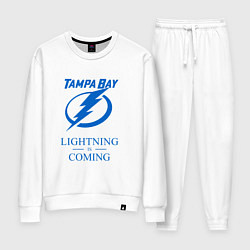 Костюм хлопковый женский Tampa Bay Lightning is coming, Тампа Бэй Лайтнинг, цвет: белый