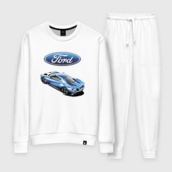 Костюм хлопковый женский Ford Motorsport Racing team, цвет: белый