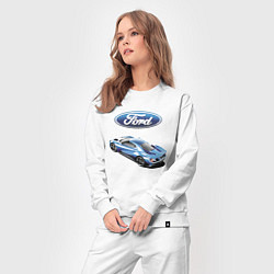 Костюм хлопковый женский Ford Motorsport Racing team, цвет: белый — фото 2
