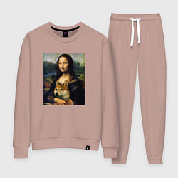 Костюм хлопковый женский Shiba Inu Mona Lisa, цвет: пыльно-розовый