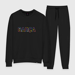 Костюм хлопковый женский FC Barcelona - Multicolor 2022 Barca, цвет: черный