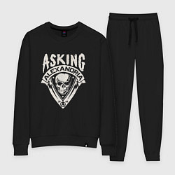 Костюм хлопковый женский Asking Alexandria рок группа, цвет: черный