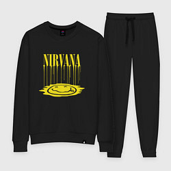 Костюм хлопковый женский Nirvana Логотип Нирвана, цвет: черный