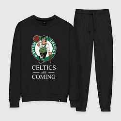 Костюм хлопковый женский Boston Celtics are coming Бостон Селтикс, цвет: черный