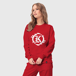 Костюм хлопковый женский Кукрыниксы логотип, цвет: красный — фото 2