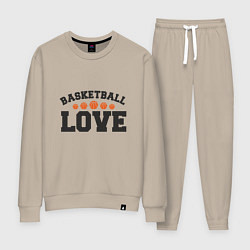 Костюм хлопковый женский Love - Basketball, цвет: миндальный