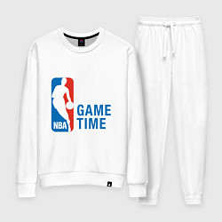 Костюм хлопковый женский NBA Game Time, цвет: белый