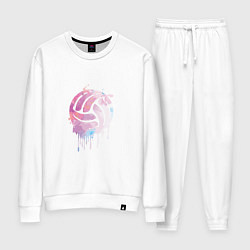 Костюм хлопковый женский Volleyball Colors, цвет: белый