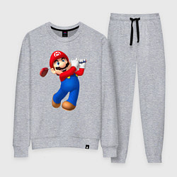 Костюм хлопковый женский Марио - крутейший гольфист Super Mario, цвет: меланж