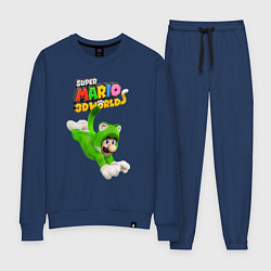 Костюм хлопковый женский Luigi cat Super Mario 3D World Nintendo, цвет: тёмно-синий