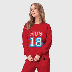 Костюм хлопковый женский RUS 18, цвет: красный — фото 2