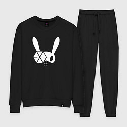 Костюм хлопковый женский Exo B A P, цвет: черный