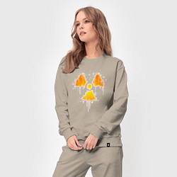 Костюм хлопковый женский Radioactive symbol, цвет: миндальный — фото 2