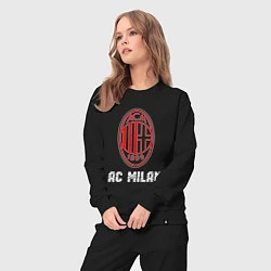 Костюм хлопковый женский МИЛАН AC Milan, цвет: черный — фото 2