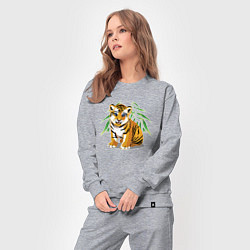 Костюм хлопковый женский Прикольный тигрёнок Cutie, цвет: меланж — фото 2