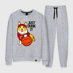 Костюм хлопковый женский JUST DUNK IT корги, цвет: меланж