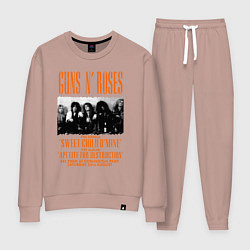 Костюм хлопковый женский GUNS-N-ROSES АФИША, цвет: пыльно-розовый