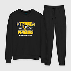 Костюм хлопковый женский Pittsburgh Penguins Питтсбург Пингвинз, цвет: черный