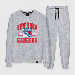 Костюм хлопковый женский NY RANGERS NHL НЬЮ-ЙОРК РЕЙНДЖЕРС, цвет: меланж