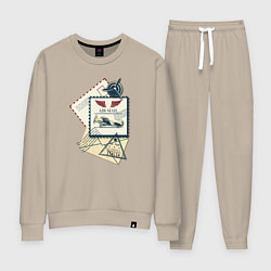 Костюм хлопковый женский Авиапочта, цвет: миндальный