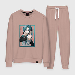 Костюм хлопковый женский Hatsune Miku Drain, цвет: пыльно-розовый