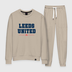 Костюм хлопковый женский Leeds United FC Classic, цвет: миндальный