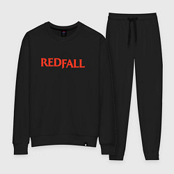 Костюм хлопковый женский Redfall logo, цвет: черный