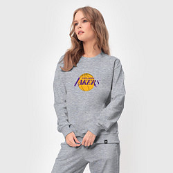 Костюм хлопковый женский Лос-Анджелес Лейкерс NBA, цвет: меланж — фото 2