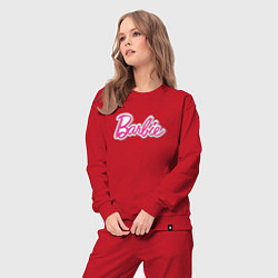 Костюм хлопковый женский Barbie logo, цвет: красный — фото 2