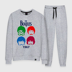 Костюм хлопковый женский The Beatles образы группы, цвет: меланж