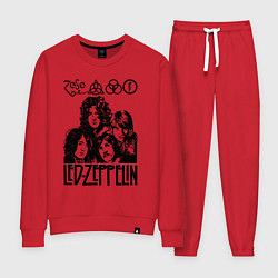 Костюм хлопковый женский Led Zeppelin Black, цвет: красный