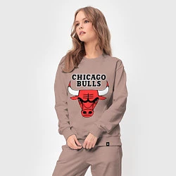 Костюм хлопковый женский Chicago Bulls, цвет: пыльно-розовый — фото 2
