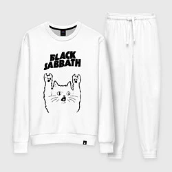 Костюм хлопковый женский Black Sabbath - rock cat, цвет: белый