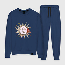 Костюм хлопковый женский Солнце и луна - Солнцестояние, цвет: тёмно-синий