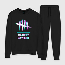 Костюм хлопковый женский Dead by Daylight в стиле glitch и баги графики, цвет: черный