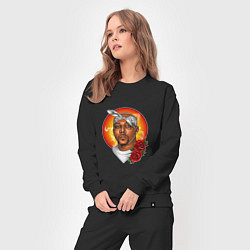 Костюм хлопковый женский 2Pac rapper, цвет: черный — фото 2