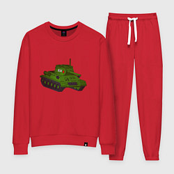 Костюм хлопковый женский Самый обычный танк, цвет: красный