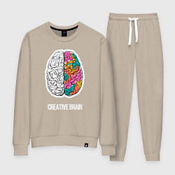 Костюм хлопковый женский Creative Brain, цвет: миндальный