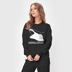 Костюм хлопковый женский Пасть мегалодона, цвет: черный — фото 2